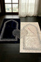 Embroidered Prayer Rug / Prayer Rug Set with Heart-Shaped Couple Bride and Groom Bundle, Dowry Gift, Prayer Beads - 2