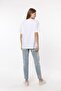 Horizon Embroidered White 100% Cotton Oversize Large Size T-shirt - 4