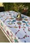 White Tulip Patterned Rectangular Tablecloth - 3