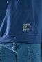 Indigo Hooded Oversized /Wide Cut Long Sleeve Label Applique Sweatshirt Tmnss21Sw0221 - 3