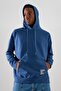 Indigo Hooded Oversized /Wide Cut Long Sleeve Label Applique Sweatshirt Tmnss21Sw0221 - 4