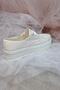 Women's White Wedge Heel Beaded Wedding Dress Shoes - 2