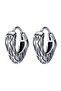 Angular Triangle Antique Design Lightweight Ring Snap Men's Steel Earrings