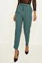Women's Petrol Green Elastic Waist Relaxed Cut Trousers - 7