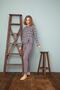 Women's Burgundy Patterned Pajama Set - 3