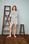 13351 Women's Crew Neck Velvet Shorts Set - 4