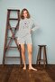 13351 Women's Crew Neck Velvet Shorts Set - 6