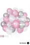 16Pcs Metallic Pink White Chrome Silver Transparent Balloon Set Birthday Party Party Decoration