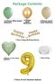 Adaçayı Concept 9Th Birthday Set; Mold Green-Chrome Gold-Sea Sand and Sage Heart Foil Balloon - 3