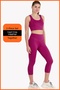 Women's Plum Sports Set Capri Leggings and Crop Undershirt Set of 2 New Season Seasonal Capri -crop 3020
