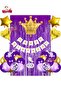 Happy Birthday White Banner Purple Lilac Gold Birthday Balloon Chain Set