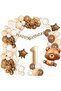 Cute Bear Themed Beige Age Foil Balloon Luxury Birthday Party Set Decoration - 2