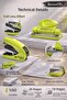 Neon Pistachio Green Stapler + Hole Punch Set |   50% Less Effort, Flat Clinch Desktop Office Set - 3