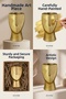 Makeup Organizer, Makeup Brush Holder, Makeup Organizer Set, Gold Antique Finish, Model 23 - 8