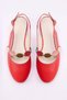 Red Genuine Leather Beads Detailed Women's Ballet Flats Takss26Be00025 - 2