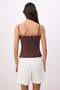 Brown Fitted/Body-Fitting Strapless Thin Strap Sleeveless Cotton Ribbed Knitted Undershirt Twoss26Al00033 - 4
