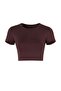 Mürdüm Crop Light Support Soft Textured Crew Neck Knitted Sports Top/Blouse Twoaw21Bz0158 - 7