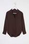 Brown Modal V-Neck Lightweight Fabric Shirt Tdrss26Go00026 - 4