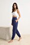 Lacivert Dalgıç/Scuba Kumaş Spor Örme Yoga Pantolonu/Eşofman Altı THMSS26EA00008 - 4