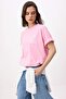 Pink Printed Oversize/Wide Fit Low Shoulder Short Sleeve Tok 100% Cotton Knitted T-Shirt Twoss26Ts00160 - 2
