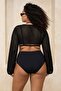 Black High Waist Gold Accented Plus Size Bikini Bottom Tbbss26Cr00002 - 3