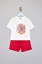 Ekru Unisex Dedektif Reptır Baskılı Örme Alt - Üst Takım TKDSS26AU00094 - 3