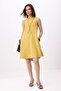 Mustard Shift/Straight Cut Short / Mini Woven Linen Dress Twoss26El00763 - 2