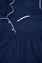 Navy Blue Contrast Ribbed Knitted Shirt Collar Plus Size Pajama Set Tbbss26Ai00023 - 8