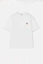 Ekru Istakoz Nakışlı Oversize/Geniş Kesim %100 Pamuk T-Shirt TMNSS26TS00025 - 4
