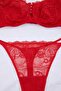 Red Lace Piece Piped Detail Thread Strap K Cup-Free Knitted Underwear Set Tbbss26Dg00003 - 4