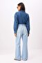 Buz Mavisi Yüksek Bel %100 Pamuk Wide Leg Jeans TWOSS26JE00204 - 4