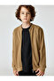 Round Neck Zipper Closure Cotton Jacket