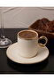 Pure Gold 4 Piece Porcelain Coffee Cup Set for 2 People 90 ml - 2