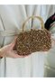 Crystal Cast Rose Stone Scholarship Women's Handbag and Long Chain Strap Evening Dress Bag - 2