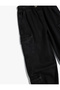 Jogger Denim Trousers with Cargo Pockets and Buttons, Cotton - 5