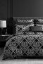طقم غطاء لحاف مطاطي مزدوج DAMASK باللون الرمادي - 4