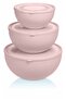 3-Piece Lidded Round Storage Container Set 0.6L + 2.5L + 4L – BPA Free, Nestable, Microwave Compatible - 3
