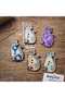 3 cm Cat Wooden Button - Two Holes, Mixed Color 1 Pack 12 Pieces