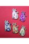3 cm Cat Wooden Button - Two Holes, Mixed Color 1 Pack 12 Pieces - 5