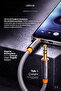 3.5mm Aux to 3.5mm Aux Cable Stereo Supported Braided Smoked 1 Meter Smoked Ja-05 - 3