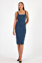 Back Slit Zippered Thick Straps Jeans Dress Denim Dress - 4