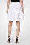 Women Embroidered Mini Skirts, White - 4