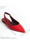 Women's Lcy Ballet Flats – Red Leather, Pointed Toe, Elastic and Comfortable Stylish Design - 5
