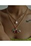 Pearl and Red Stone Bee Necklace 55 cm and 40 cm