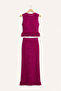 Plum Tassel Detailed Lace-Like Knit Knitwear Set 10086 - 3