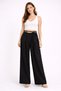 High Waist Tie-Up Zip Detail Wide-Leg Plazzo Trousers - 4