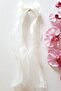 Women's Long Tulle Bow Buckle White - 2