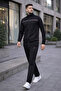 New Season Two Thread Black Top and Bottom Men's Tracksuit Set - 2