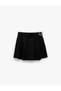 Viscose Blended Pleated Skort with Buckle Detail
