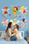 Little Fairies and Hearts Girl's Room Wall Sticker Set - 4